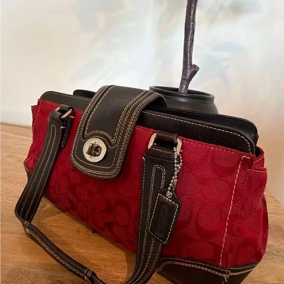 COACH BUNDLE Cherry Red Stachel Bag Set - Picture 3 of 8